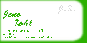 jeno kohl business card