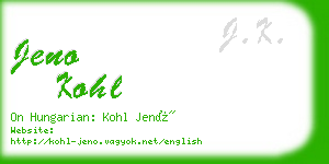 jeno kohl business card